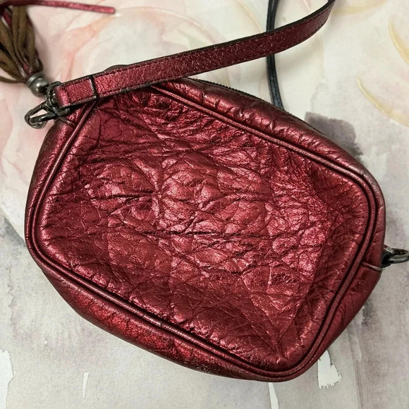 ! Valentino Mia Marsala Metallic Leather Crossbody - Picture 3 of 6